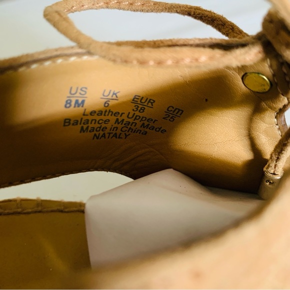 Franco Sarto Women's Tan Suede Lace-Up Wedge Espadrille Sandals Size 8 - Picture 6 of 8